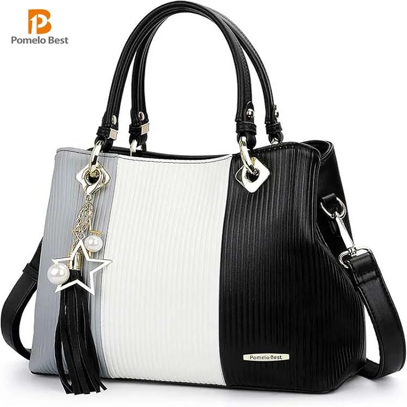 

Pomelo Best Women's Handbag Star Accessories Shoulder Bag in Beautiful Colour Combination with Multiple Inner Pocketsder Bag