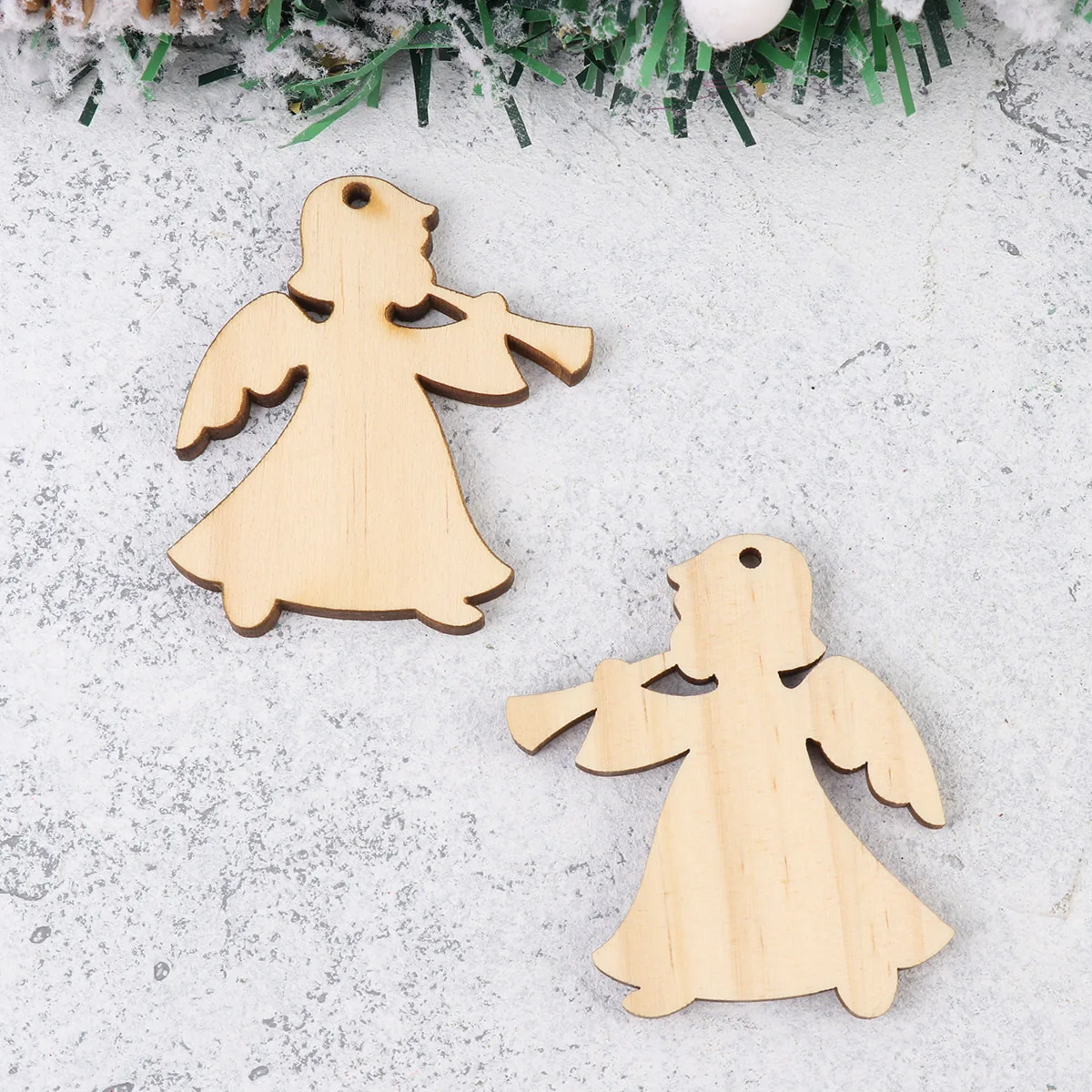 

10Pcs Christmas Wooden Hanging Cutouts Rustic Pendant DIY Craft Ornaments Decoration for Tree Home Party Festival Decorative