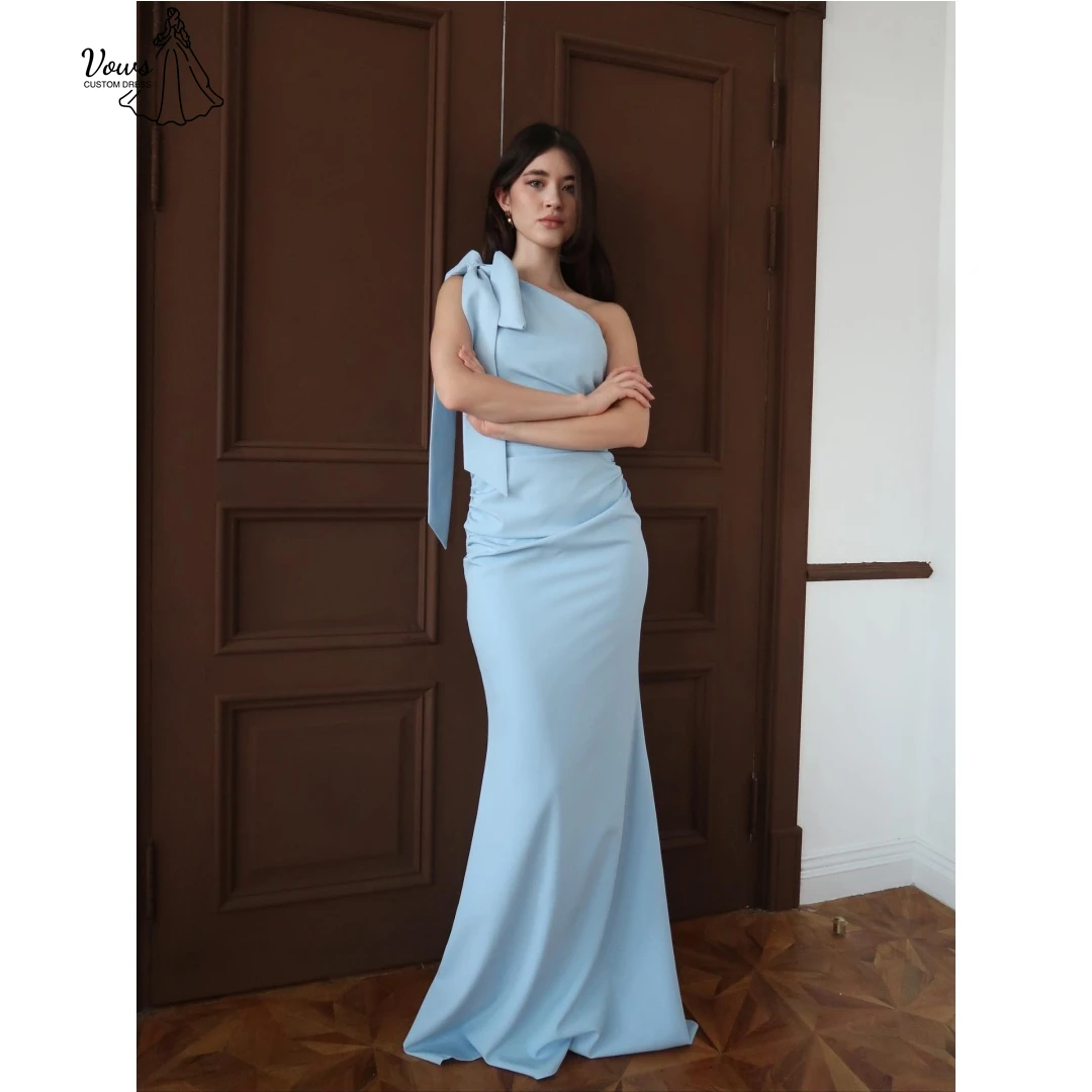 Vows-vestido de noche de un hombro para mujer, vestidos de noche de lujo 2025, falda elegante de cola de pez, pajarita hecha a medida para graduación