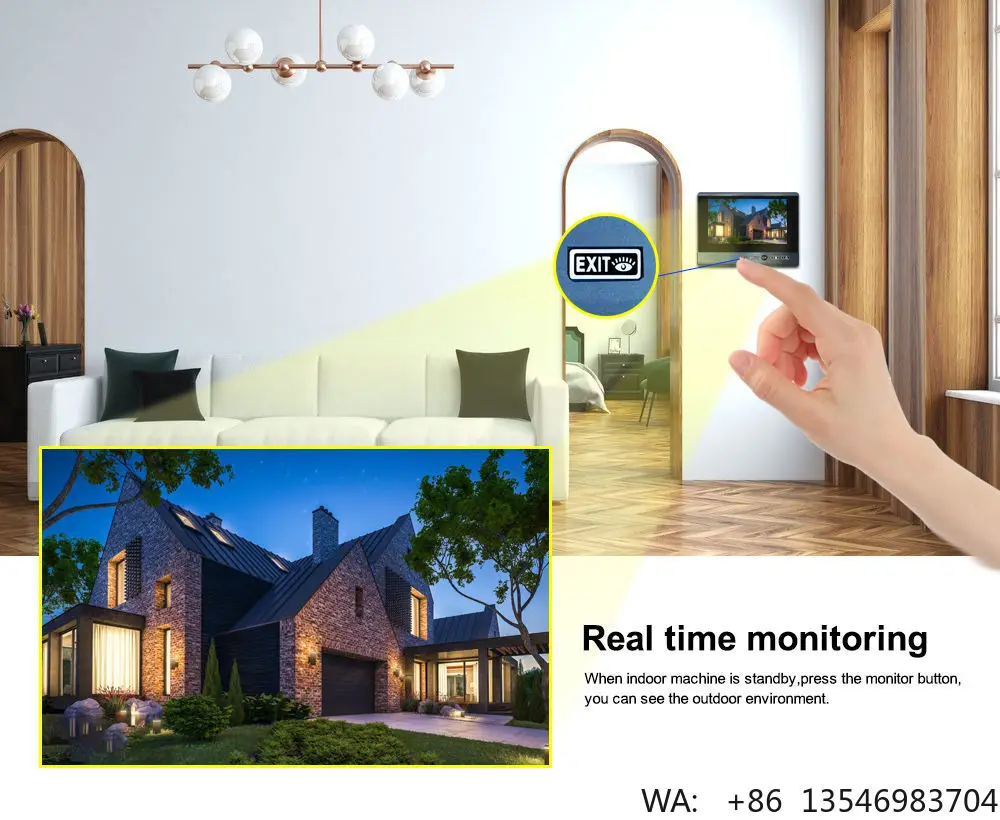 VIDEW 7 Inch Display Doorbell  2.4GHz Wireless Video Doorbell with  Infrared Night Vision Function Home for Apartments