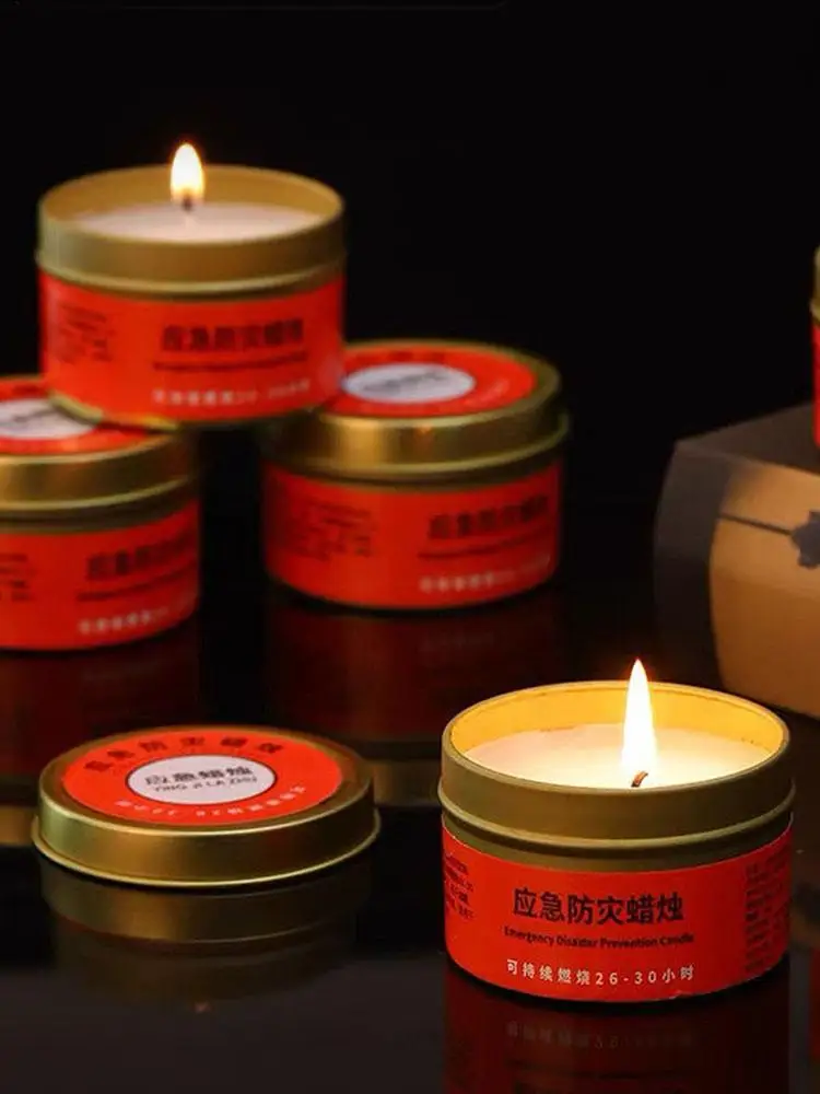 Survival Candles Windproof Portable Lanterns Tea Light Candles Unscented for Camping Fishing Outdoor Tent Indoor Hiking Outside