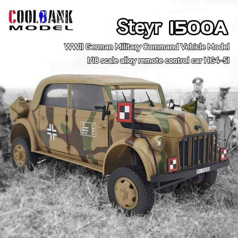 

Hengguan 1:18 Full Scale German Command Vehicle Remote Control Climbing Vehicle Sound And Light Smoke Simulation Military Model