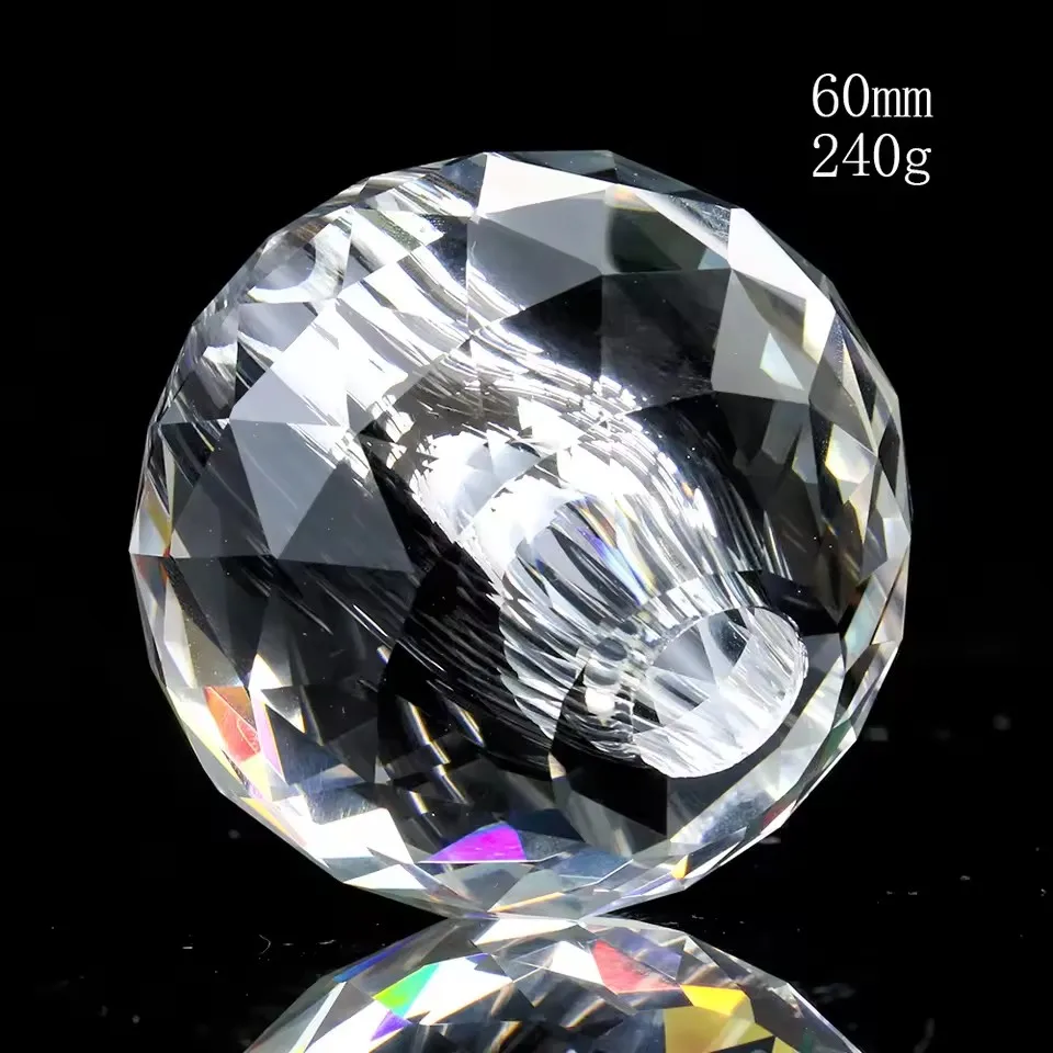 K9 Crystal Glass Ball Faceted Hexagon Vertical Hole Suncatcher Prism Paperweight Stair Handrails Door Handles Chandelier Parts