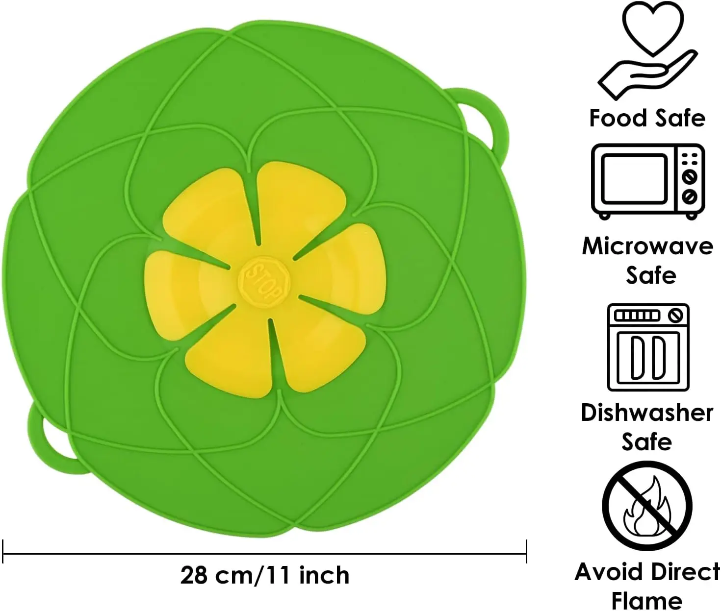 Spill Stopper Lid Cover Cooking Tools Boil Over Safeguard 10.2 Inch Silicone Spill Stopper Pot Pan Lid Kitchen Helper