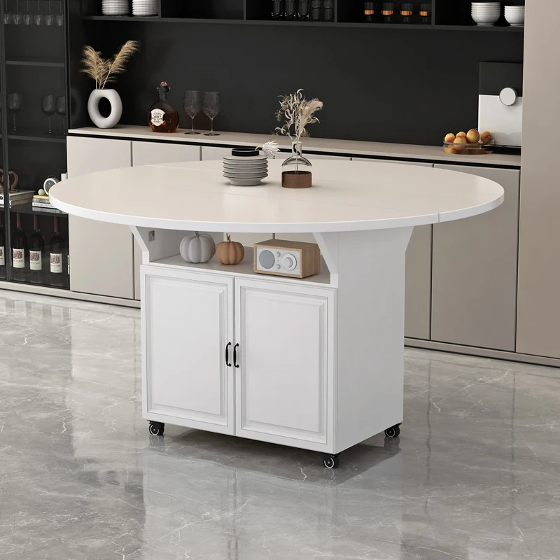 

Folding Dining Table Multi-functional Household Small Apartment Movable Storage Rectangular Round Dining Table Living Room