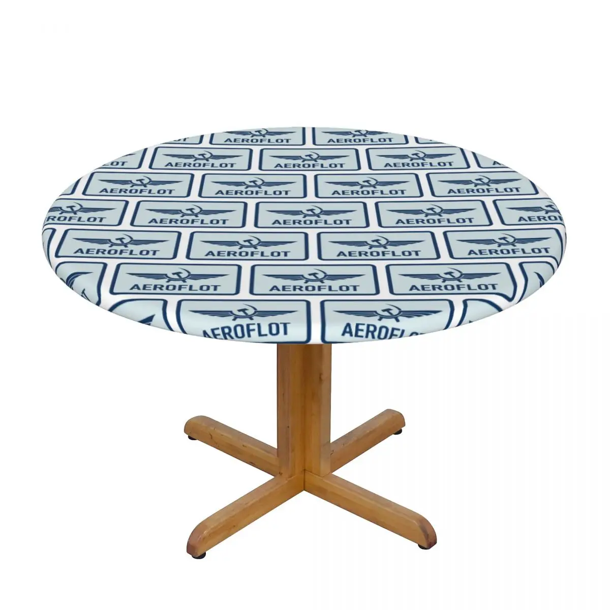 Aeroflot Aviation Russe Pilote Aerospace Aviateur Waterproof Round Tablecloth Table Cloth for Kitchen Events Dining Table Cover