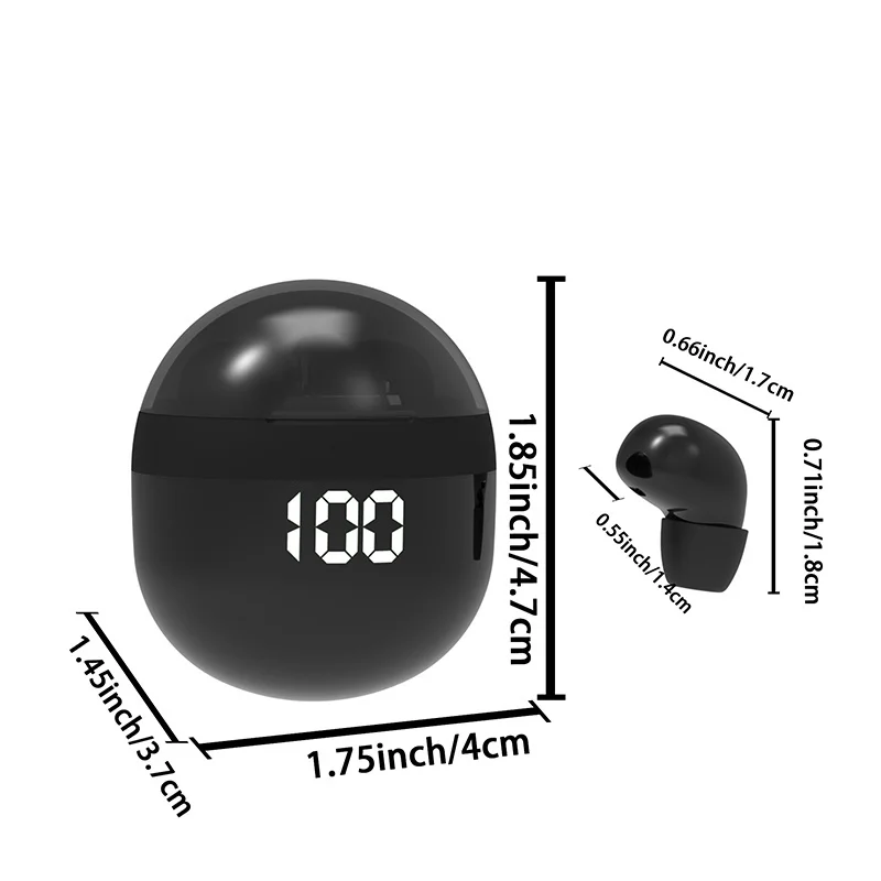 Invisible Headphones Bluetooth 5.3 Wireless In-Ear Earphones With Mic Noise Reduction Earbuds Heavy Bass Headset For Sleeping