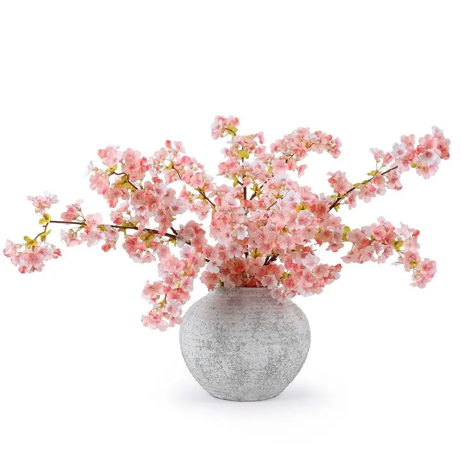 

3 шт. искусственных розовых веток сакуры, 40 искусственных шелковых цветов сакуры с длинными стеблями для свадебного декора и украшения столов