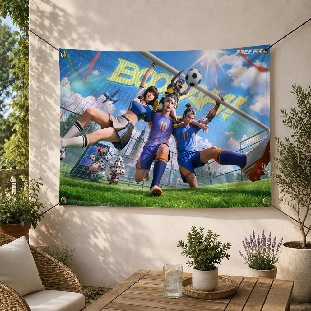 Game Battle F-Free Fire Royale Flags Decorative Flag Banner for Outdoor Garden Yard Camping Party Home Wall Hanging Decor