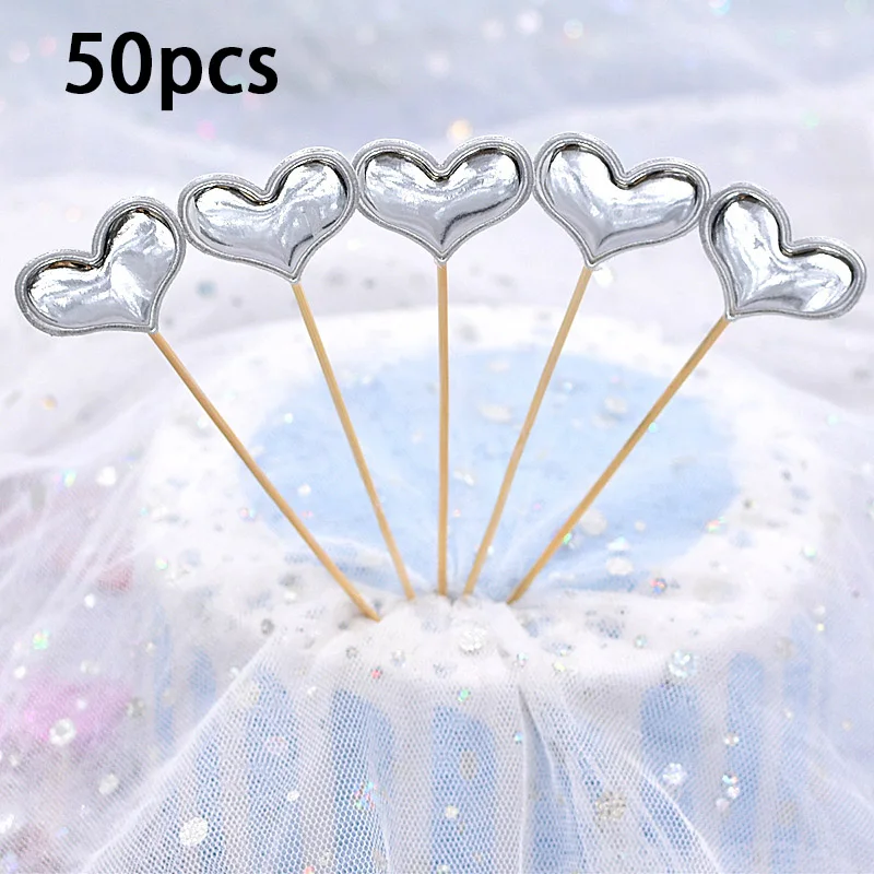 50 Stück Einweg-Bambusstäbchen für Geburtstagskuchen, Dekoration, Party, Hochzeit, Dekorationen, Tisch, Gemüse und Obststäbchen – Detail 15