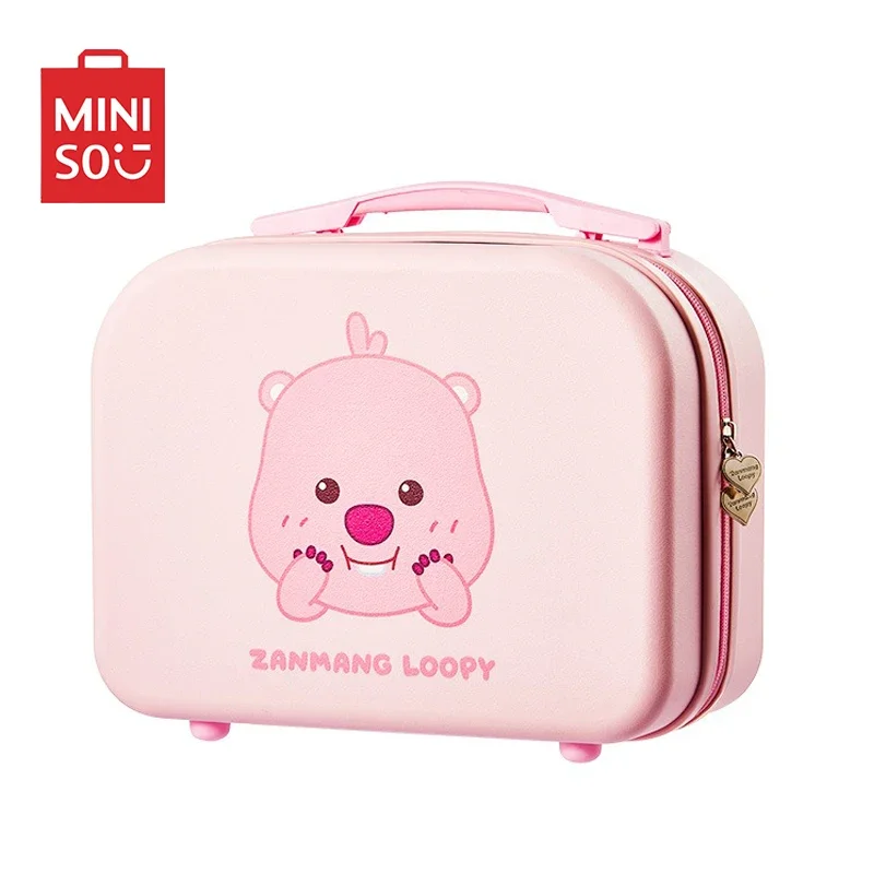 MINISO 14inch Loopy Hand Luggage Fashion GirlsTravel Suitcase Portable Anime Large Capacity Waterproof Cosmetic Case Gift