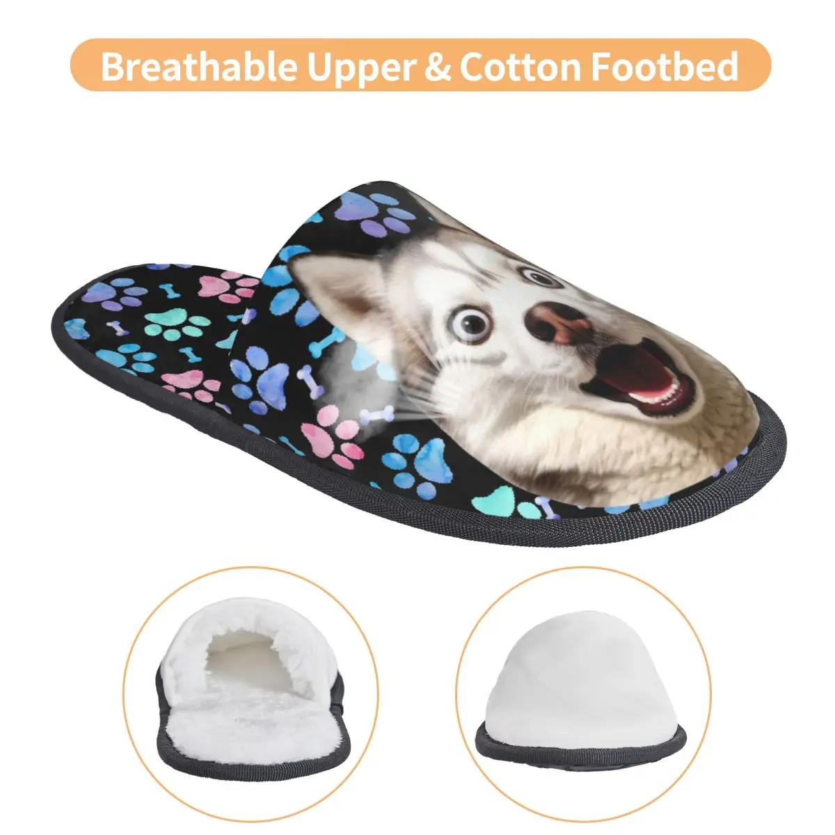 Custom Your Dogs Cats Face Meme Memory Foam Slippers Women Soft Warm Animal Lovers House Slippers
