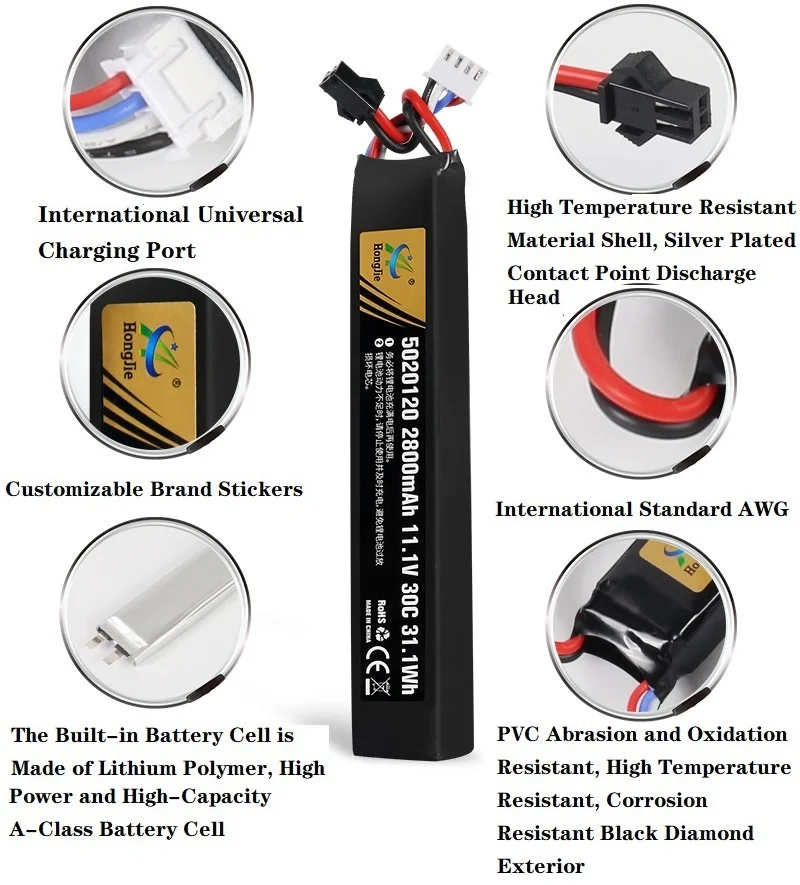 Batería LiPo 3S 11.1V 2800mAh 30C para airsoft - imagen 3