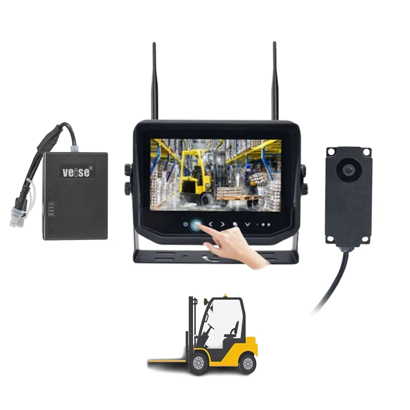 Recording Monitor Wireless Forklift Camera System With Forklift Monitor And Rechargeable Battery Pack