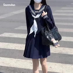 Vestido de uniforme escolar para mujer, disfraz de Anime japonés, Lolita, Top marinero, Falda plisada