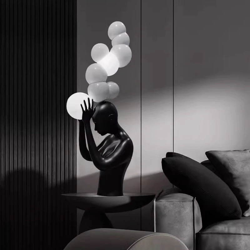 Figure Sculpture Horse Head led table lamps Installation Art Sales Office Hotel Lobby Window Floor home Decoration