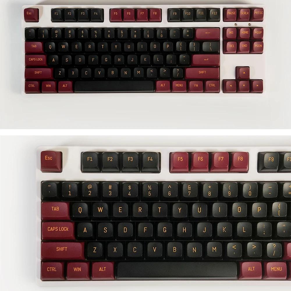 Kit de touches de clavier mécanique PBT 150 prédire, profil CSA, DYE-SUB, style anglais, personnalisé, rouge, noir, bricolage