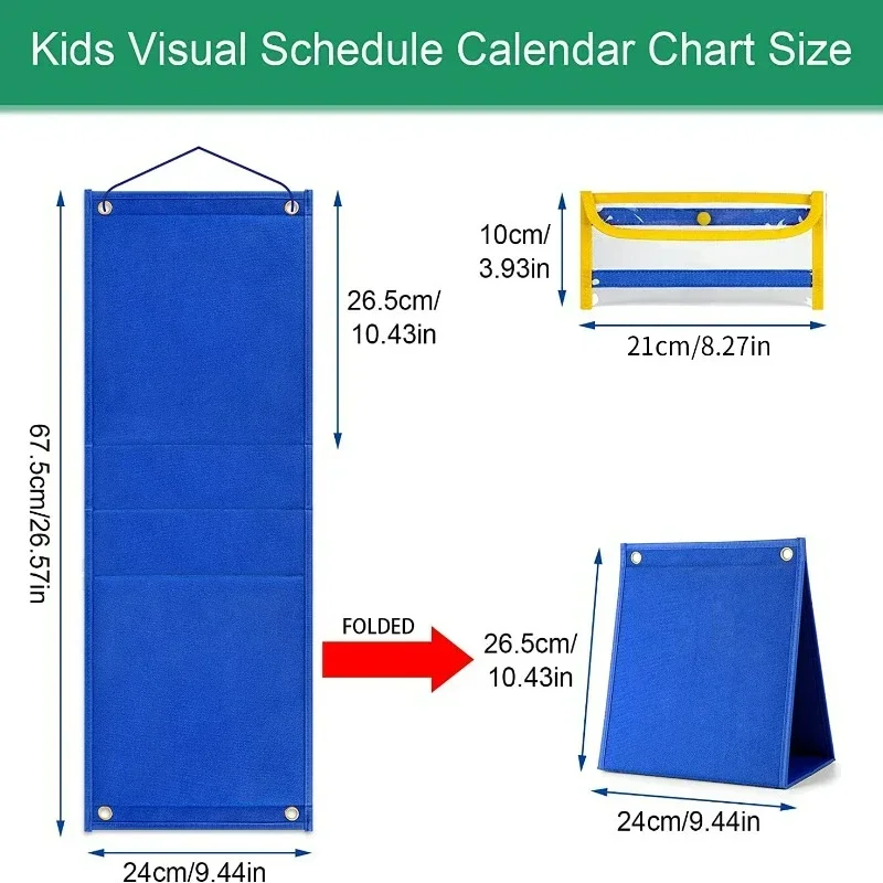 Kids 'Visual Schedule Roteador Diário Cartões, Home Chore Chart, Bons Hábitos Jogos de Treinamento para 3 a 6 Anos, Montessori, 96 Pcs, Novo