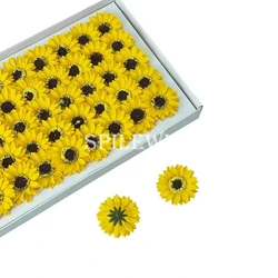 Spilewka 40pcs Mini 5cm Sunflower Artificial Soap Flower Head Gift Box  Accessories Wedding Christmas Home Decora Fragrant Flowe