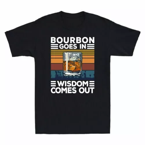 Bourbon Gaat In Wijsheid Komt Uit Bourbon Drinkliefhebber Cadeau Retro Heren T-Shirt