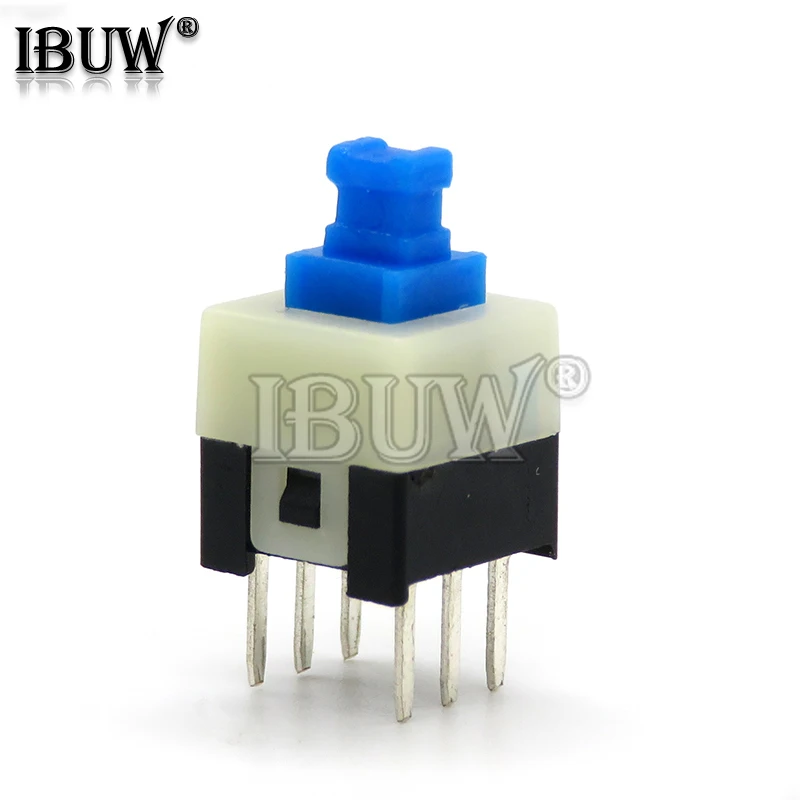 10 PÇS/LOTE 5.8*5.8 7*7 8*8 8.5*8.5mm Auto Bloqueio Push Tátil Power Micro Switch Kit Interruptores de Botão de 6 Pinos