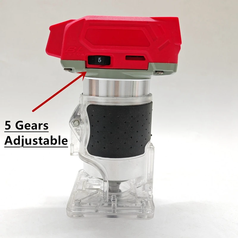 For 18V Battery Electric Trimmer Brushless Woodworking Trimming Machine Wood Router Milling Slotting Tool-ABFB