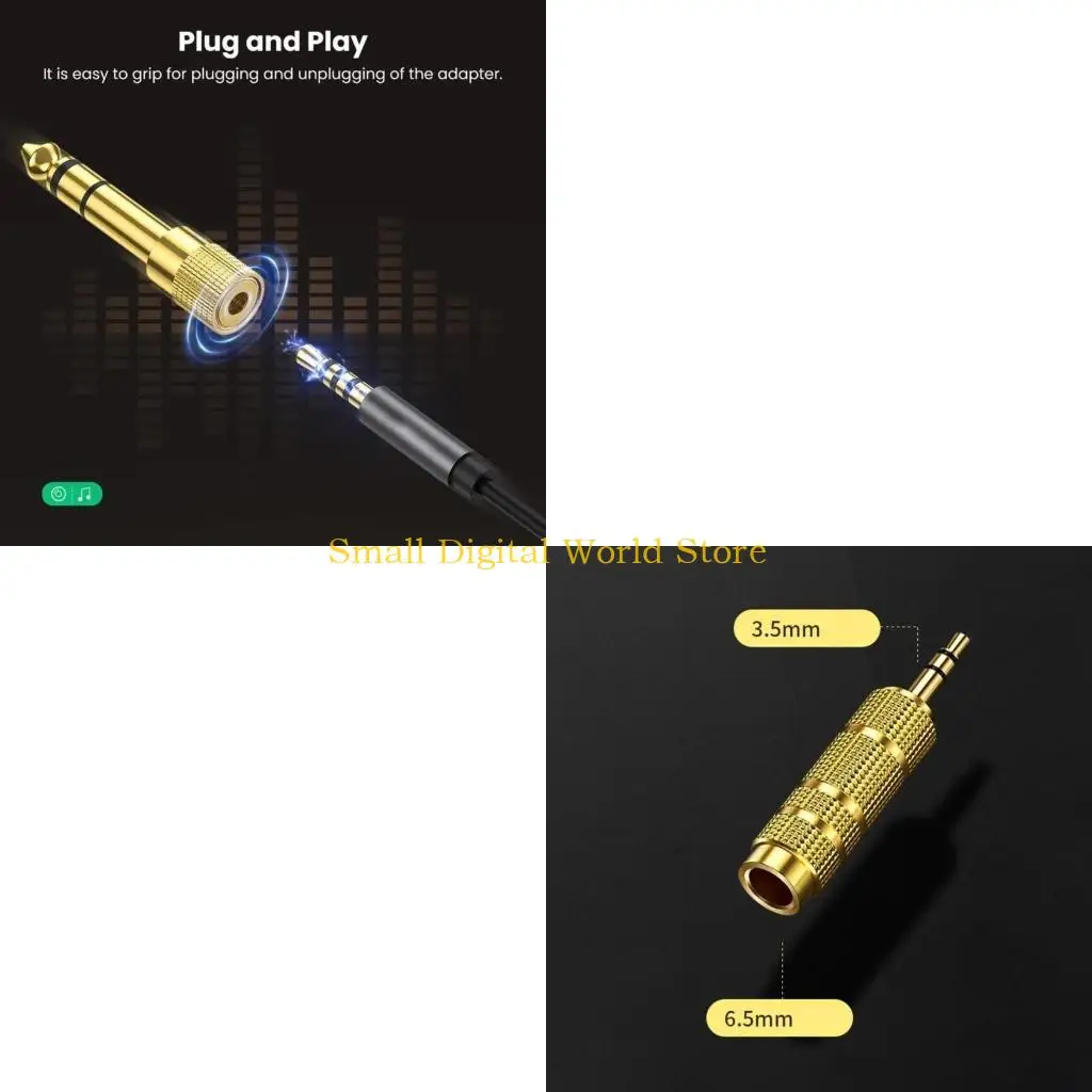 77UB Gold Plated Auditory Adapter 6.5mm Female to 3.5mm Male Plugs 1Set Clear Sound