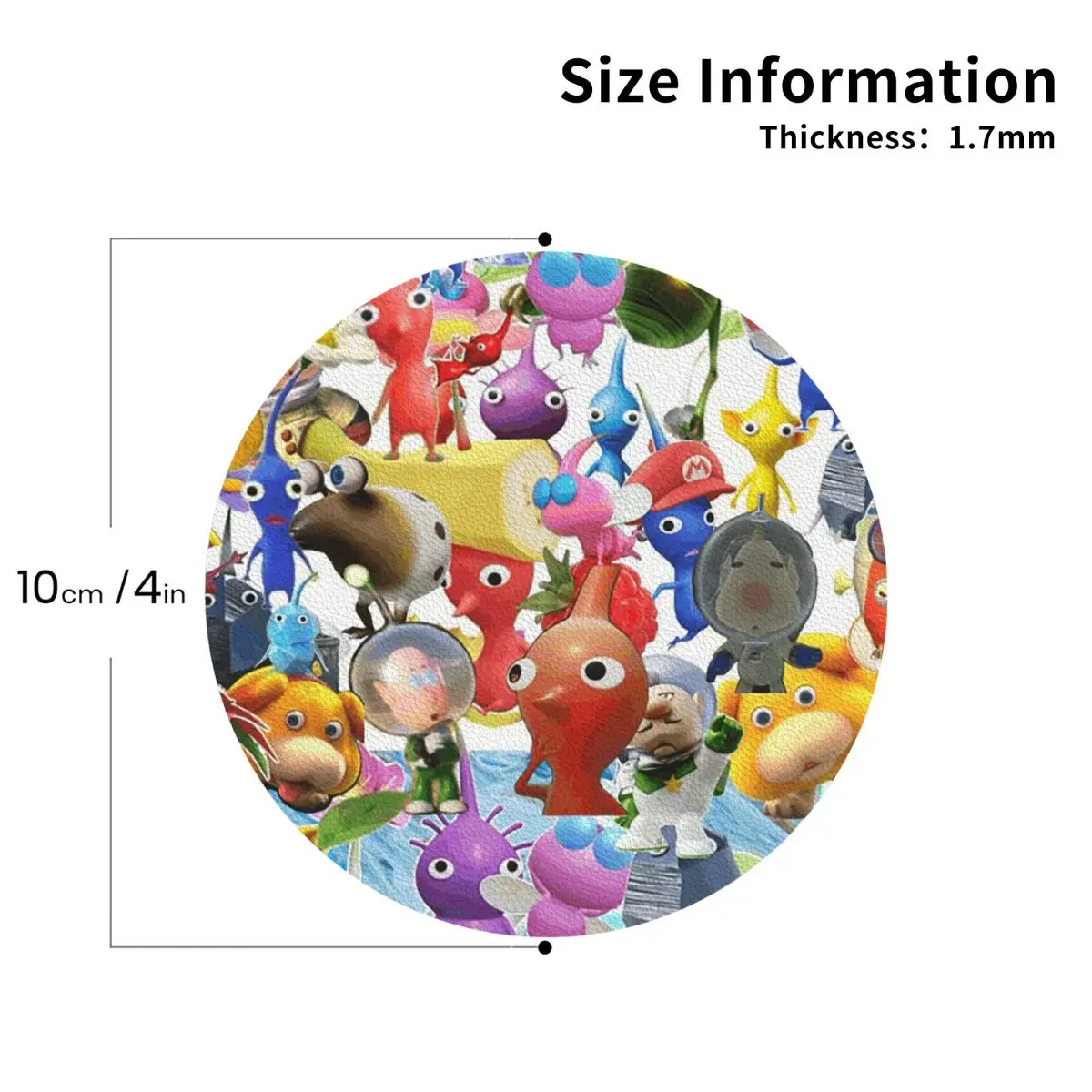 Pikmin Characters Coasters PVC Leather Placemats Non-slip Coffee Mats for Decor Home Kitchen Dining Pads Set of 6