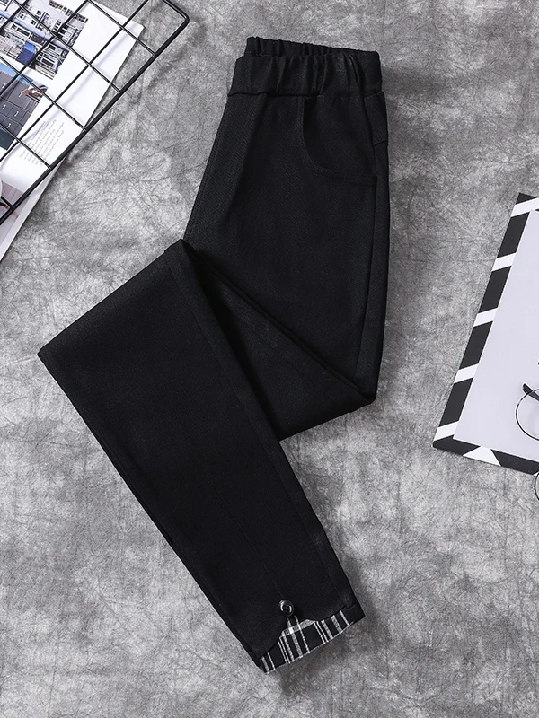 ارتفاع الخصر مرونة الخصر سليم صالح السراويل للنساء حجم كبير عارضة عالية المرونة الكورية Sle فضفاضة تناسب السراويل الطويلة