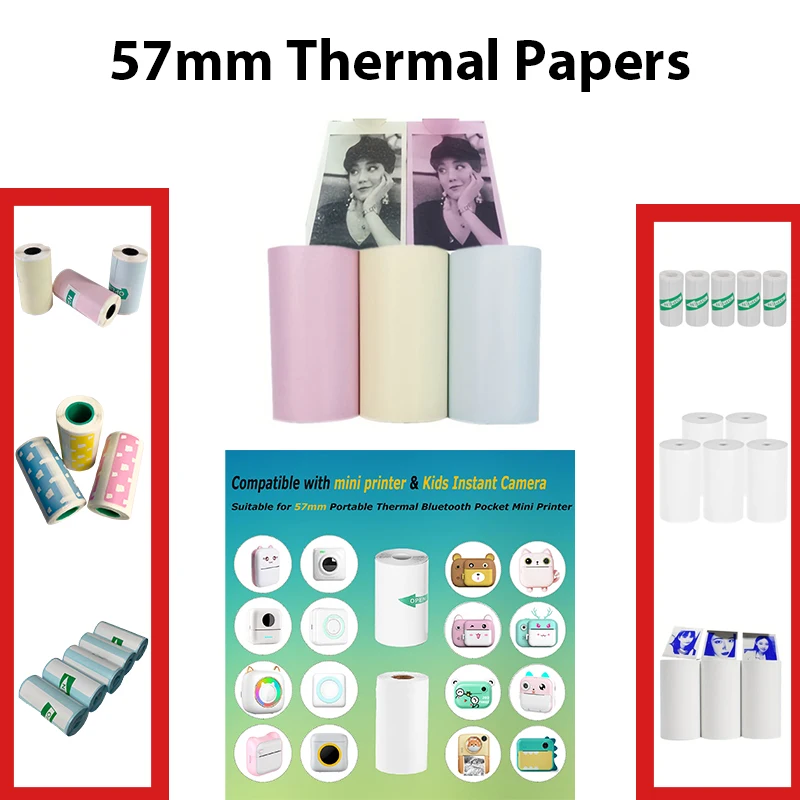 Thermische Printer Papier Voor Mini Sticker Bon Printer Draagbare Bluetooth Pocket Printer Witte Kleur Plakkerig Transparant Papier