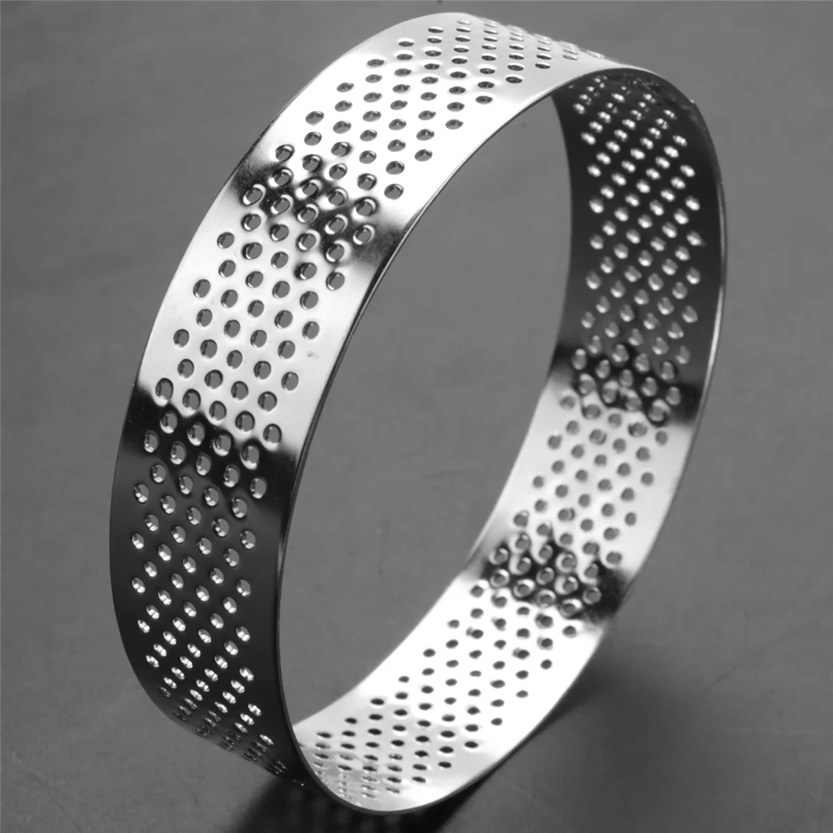 A88X 8Pcs 8cm Stainless Steel Tartlet Molds French Dessert Mousse Fruit Pie Tart Ring Quiche Cake Mold