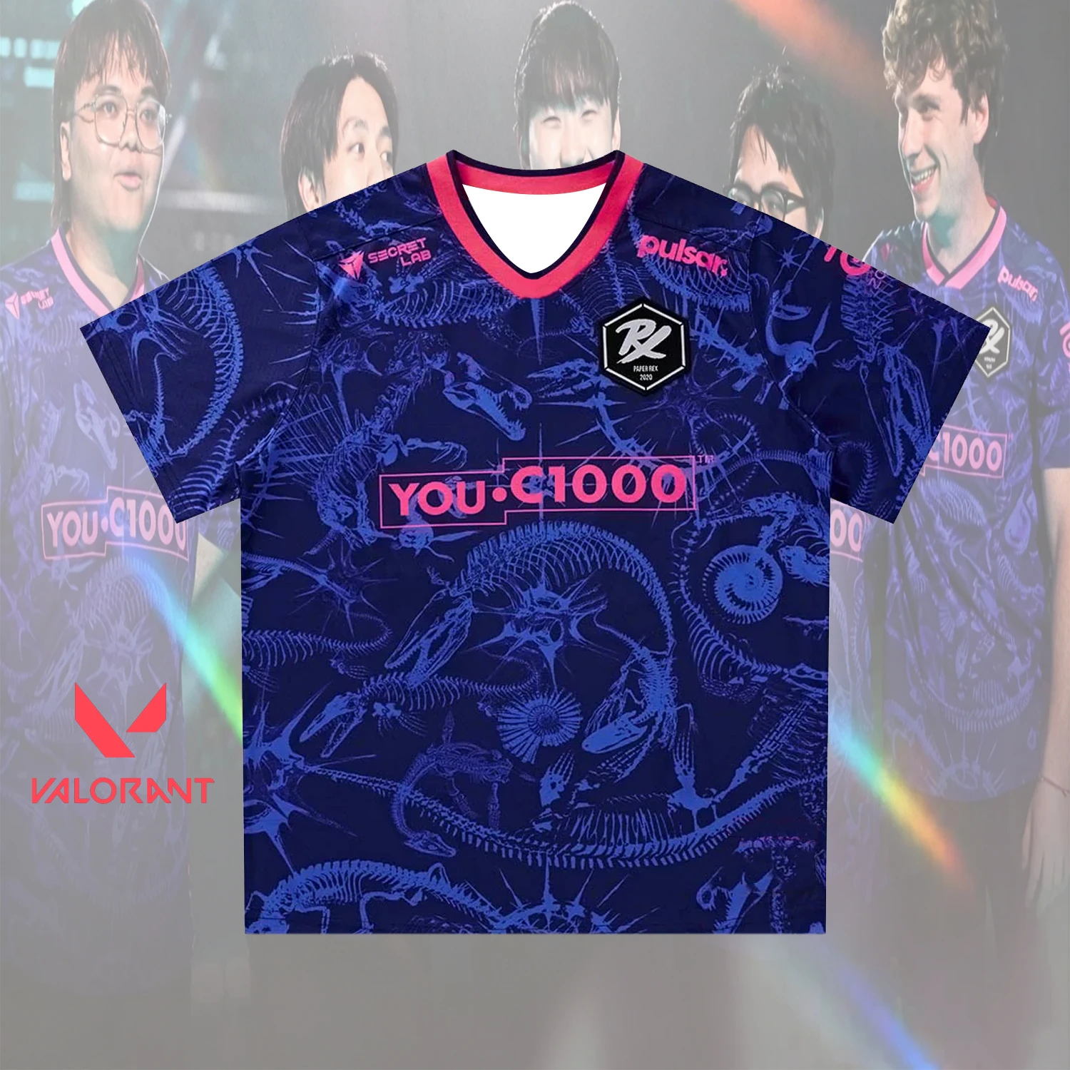 Paper Rex PRX Valorant London Masters 2026 Gaming Jersey Dinosaur Skeleton Print Quick Dry E-sports Fan Tee Uniform T Shirt
