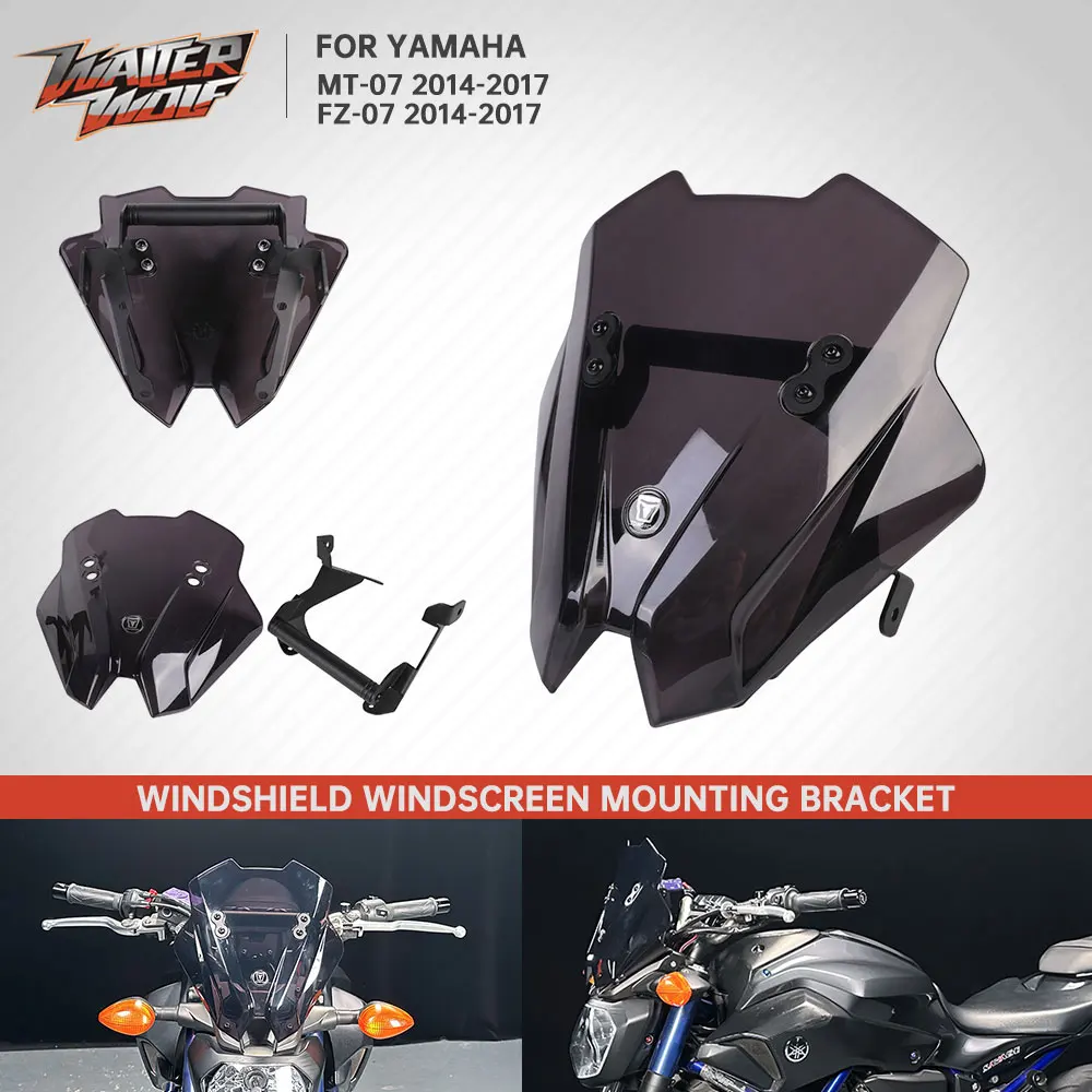 

Motorcycle Windscreen Windshield Mounting Bracket For Yamaha MT-07 MT07 FZ-07 FZ07 MT 07 FZ 2014-2017 GPS Navigation Holder