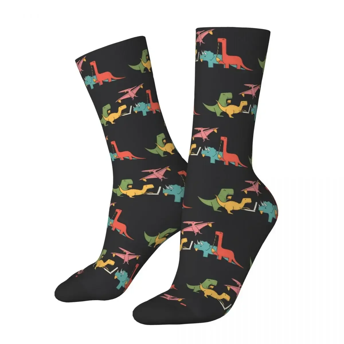 Pizza Dinos Socks Harajuku Super Soft Stockings All Season Long Socks Accessories for Man's Woman's Birthday Present