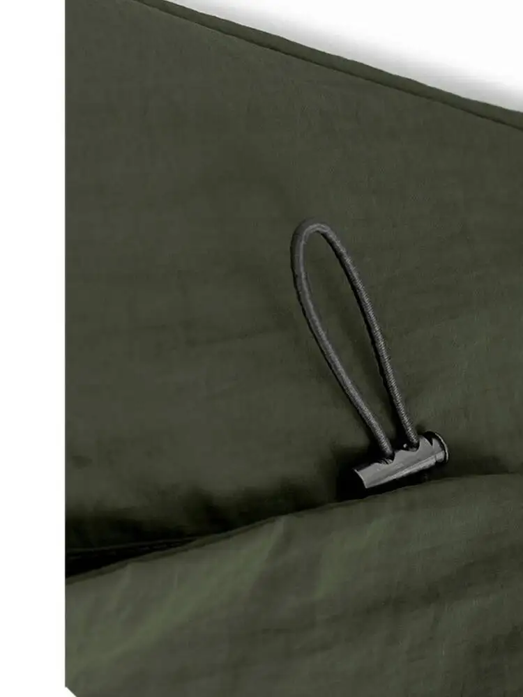 Women Green Pocket Color-block Big Size Midi Dress New Round Neck Long Sleeve Fashion Tide Spring Autumn