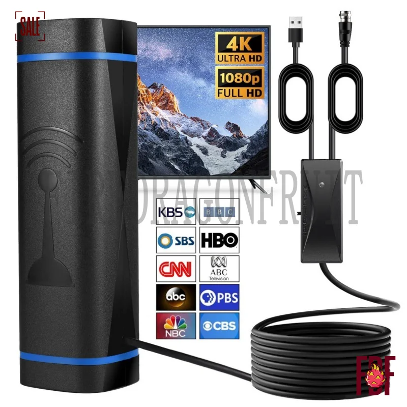 2024 Hot Selling TV Antenna DVB-T2 4K 1080P Digital HDTV Antenna Long Range 50-80 Miles Indoor Outdoor Universal