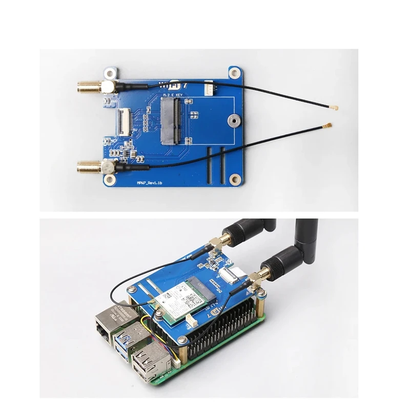 MPW7A For Raspberry Pi 5 PCIE To M.2 E-Key Wifi7 Module BE200 Support Google TPU/Wif6e AX210/AX200 Adapter Board