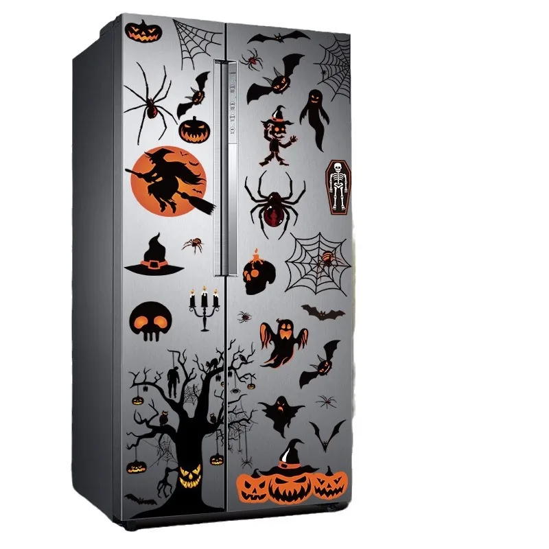 

PVC Static Decals Reusable Halloween Party Decorations 4 Pack Halloween Skull Window Stickers