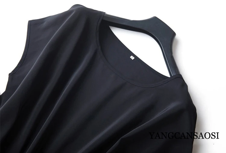 2023 Spring/Summer Black Temperament Solid Silk Short Women's Top Silk Crepe De Chine Short Sleeve Blouse