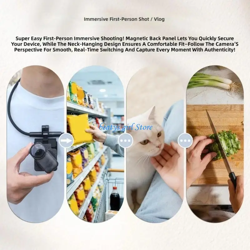 

C7AB Neck Wearable Stand For Small Camera Smooth Footages While Running Or Cycling