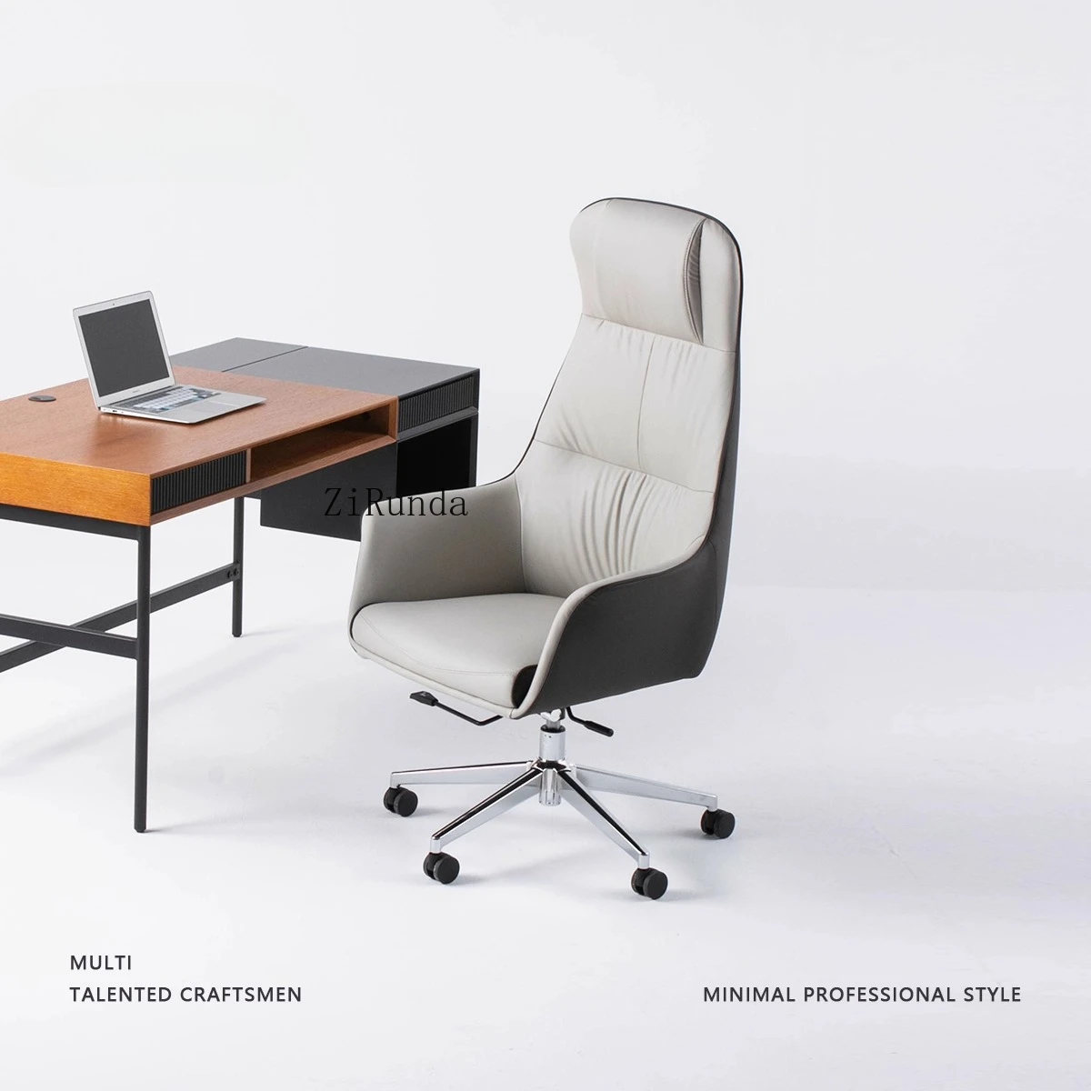 Hochwertiger ergonomischer Stuhl, Bürostuhl, Heimcomputer, Leder, Boss-Rückenlehne