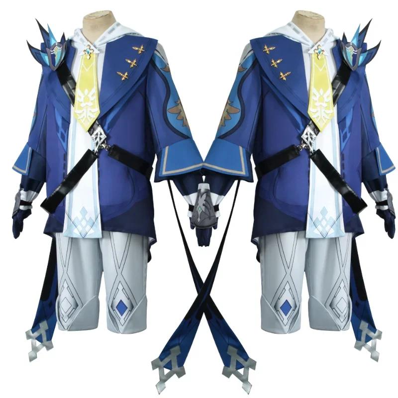 Mika cosplay genshin impacto traje topógrafo genshin mika cosplay outfit halloween bonito menino cosplay terno mochila uniforme peruca