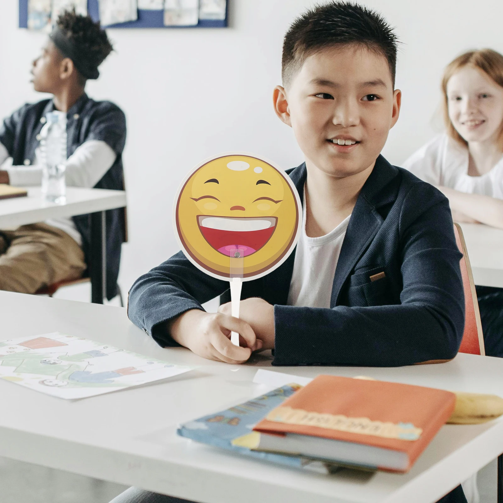 3 stks Klaslokaal Antwoord Paddle Dubbelzijdig Handheld Plastic Onderwijs Prop Voor Emotionele Uitdrukking Voorschoolse Stemspel