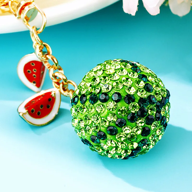 luxury brand Watermelon Car Key Chain with rhinestone cute keychain gift for girlfriend Keychains for couples new in key chains