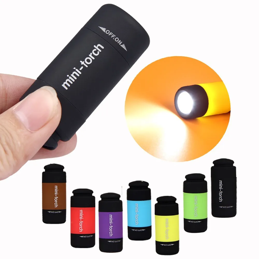 Rechargeable Mini Flashlight Led Light USB Charge 0.3W 25Lum Portable Torch Flashlight Keychain Black Blue Yellow Green Red