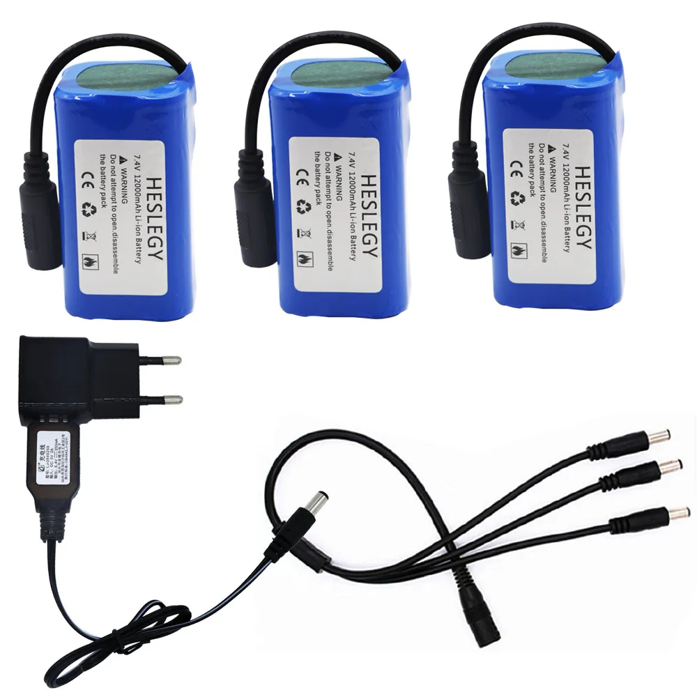7,4 V 12000 mAh 6000 mAh Lipo Batterie mit Ladegerät set Für T188 T888 2011-5 V007 C18 H18 Fernbedienung RC angeln Köder Boote Teile
