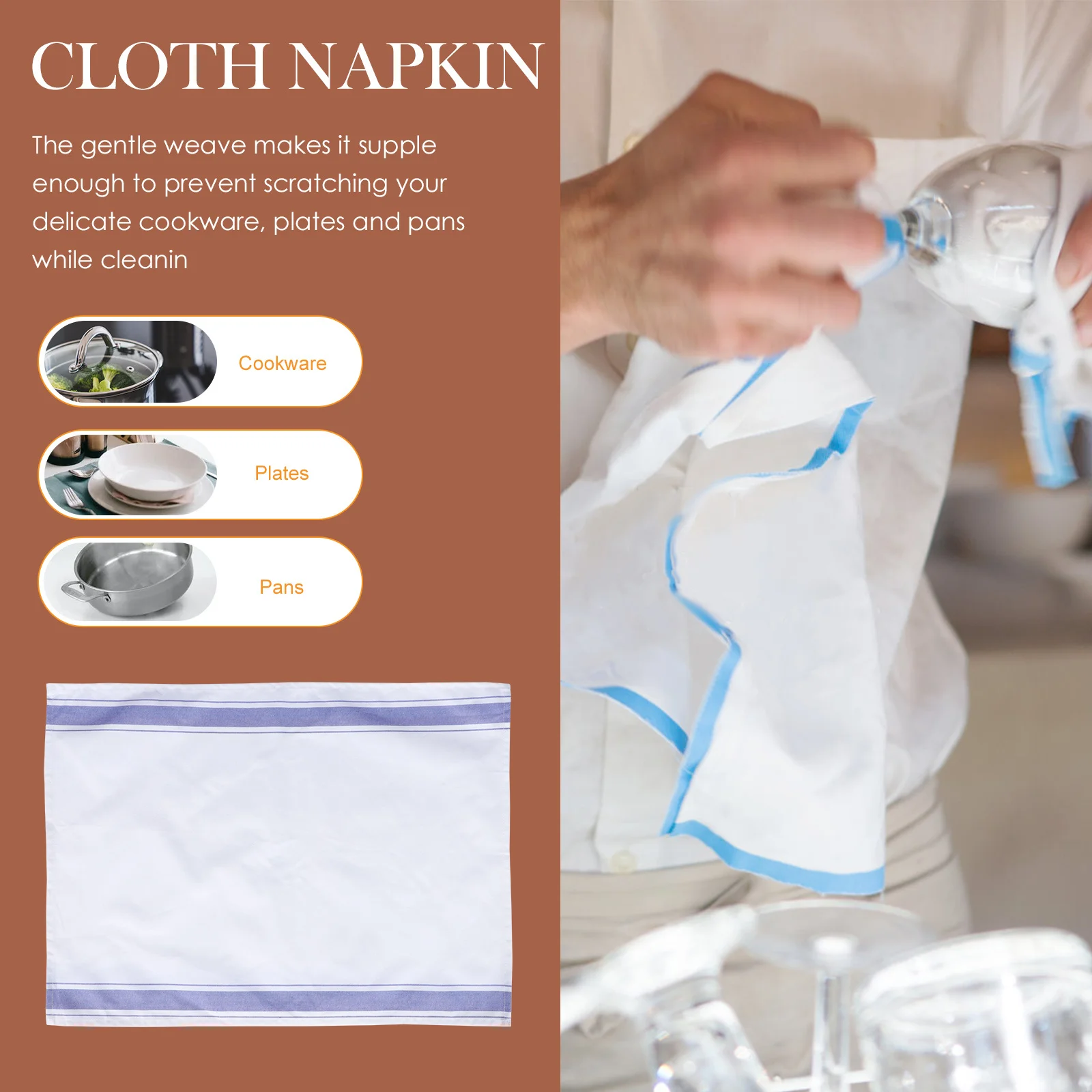 

4pcs Pure Cotton Napkin Multi-Function Washable Cleaning For Household Hotel Wedding Party Dinner Cup Accessory Cloth Napkin
