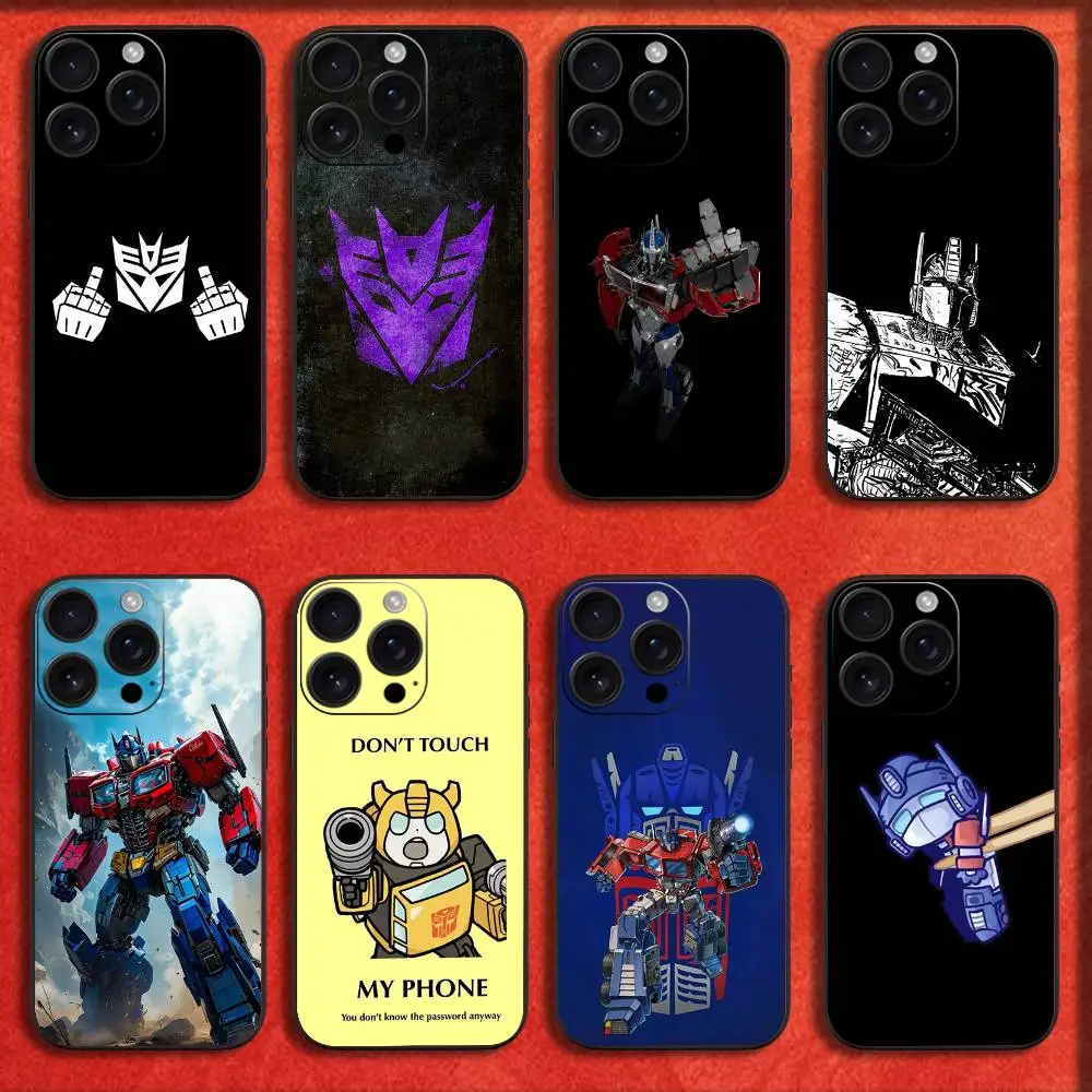 

Phone Case For iPhone 16,15,14,13,12,11,Pro,XS,Max,XR,Plus,E,Mini Funny LOGO T-Transformers Black Shockproof Cover