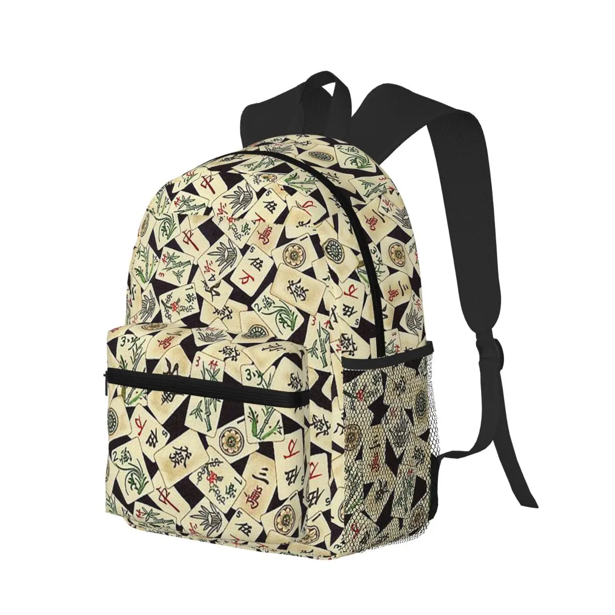 نمط بلاط ماهجونغ (5) حقيبة ظهر مدرسية للطلاب المشي لمسافات طويلة السفر Daypack للبنين بنات حقيبة الكتب حقائب الكتف #1