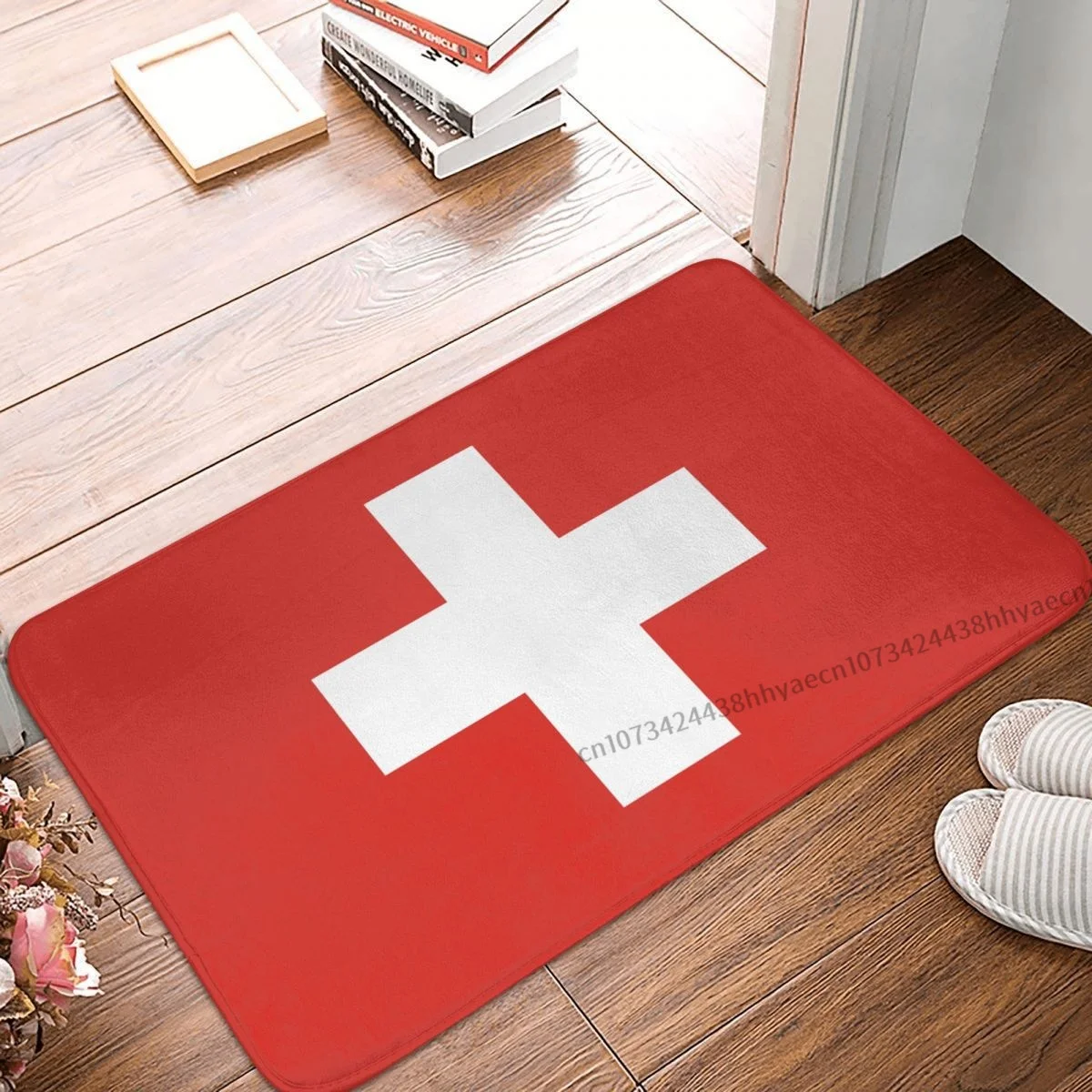 National Flag Non-slip Doormat Switzerland Face Bath Bedroom Mat Welcome Carpet Flannel Modern Decor